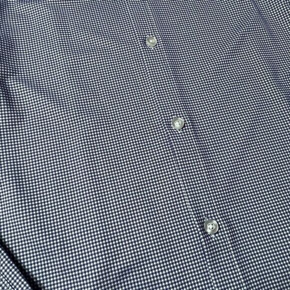 Mizzen + Main Mens XXL Trim Fit Long Sleeve Button Up Performance Shirt Gingham - Picture 4 of 10